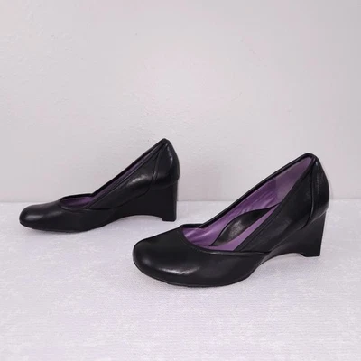 Zapatos sin cordones Taryn Rose de cuña para mujer EE. UU. 12 de cuero negro con tacón Foto 1 de 4