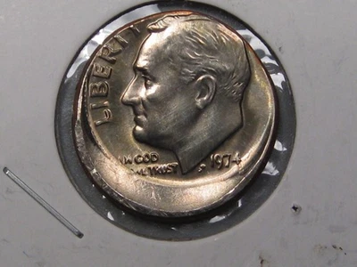 ERROR: BU 1974 Roosevelt Dime. Off-Center. - Image 1 of 4