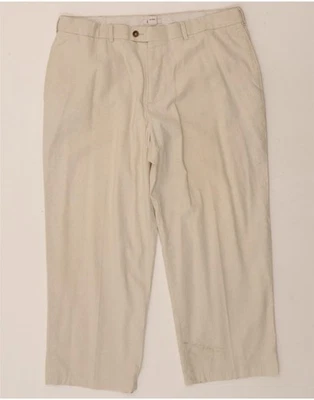 IZOD Mens Straight Suit Trousers W38 L27 White Linen DQ48 - Image 1 of 4