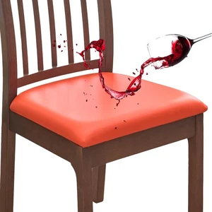 Chair Seat Covers Set of 6 PU Chair Covers for Dining Room Chair Covers Water... - Bild 1 von 7