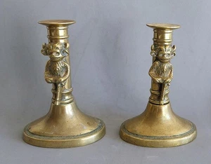 Coppia Di Candelabri Lincoln Imp Candlesticks Inghilterra XIX - Bild 1 von 8
