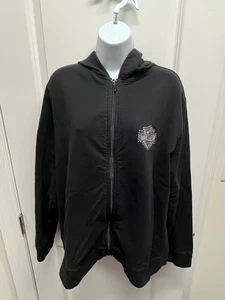 Woman Harley Davidson LS Hoodie Studded Wings Front Zip. 2W. See Measurements - Picture 1 of 9