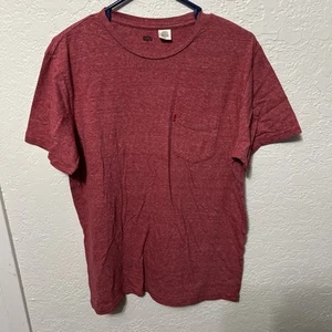 Levis Shirt Herren Large Rot Kurzarm Rundhals Tasche Pullover Tee Freizeit - Bild 1 von 4