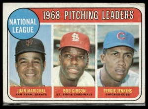 1969 Topps #10 NL 1968 Pitching Leaders (Marichal /Gibson / Jenkins) - Bild 1 von 2