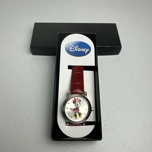 E Watch Factory Minnie Mouse Quartz Watch Disney Silver Red - Picture 1 of 9