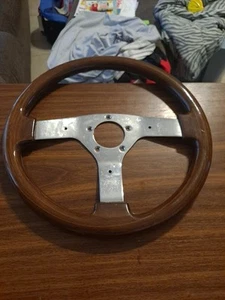Vintage 3 Spoke Wood Steering Wheel - Picture 1 of 7