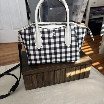 Nine West Black And White Checkered Crossbody Purse - Image 1 of 4