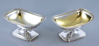 ANTIQUE GEORGIAN STERLING SILVER SALTS EDINBURGH c1800 143g - Image 1 of 4