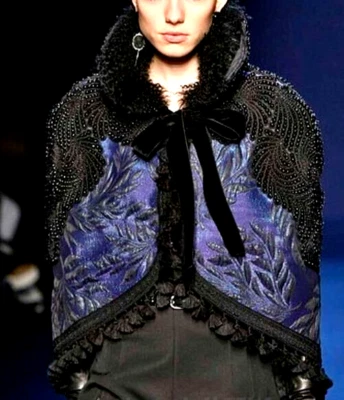 New Andrew GN Fall 2016 Runway Tassel Embroidered Cape Poncho Coat US 2 4 FR 36 - Image 1 of 4
