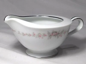 Noritake Rosepoint 6206 Creamer Pink Flowers Platinum Trim - Picture 1 of 11