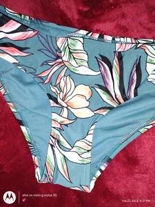 XHILIRATION Womens XS Bikini Bottom Green Floral - Picture 1 of 4