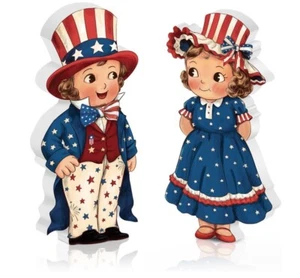 2 Pcs 4th of July Tiered Tray Decor Patriotic Table Sign Memorial Day Table Deco - Picture 1 of 6