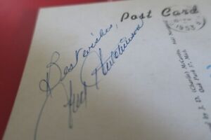 Fred Hutchinson Autograph J.D.McCarthy Postcard Detroit Tigers