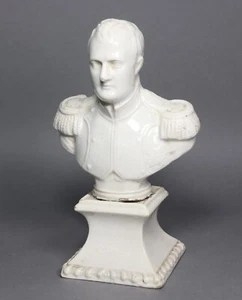 A Rare Antique 19th Century Cream Wear Glazed Pottery Bust Of Napoleon. - Picture 1 of 16