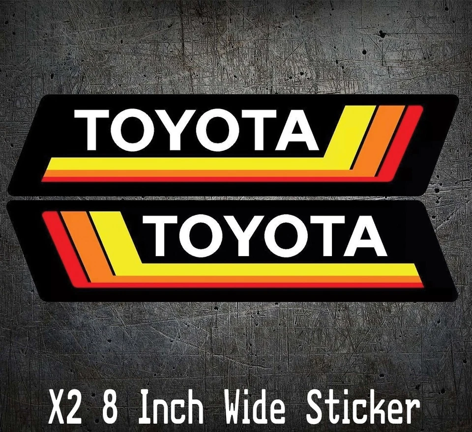 Juego de 2 pegatinas retro TOYOTA de 8 pulgadas para Tacoma 4Runner Land Cruiser FJ Rav4 JDM Foto 1 de 1