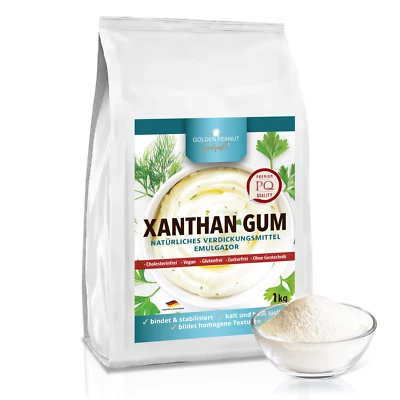 GOLDEN PEANUT GOURMET Xanthan Gum 1 kg Stabilisator E 415 Emulgator Binde- u. Verdickungsmittel vegan