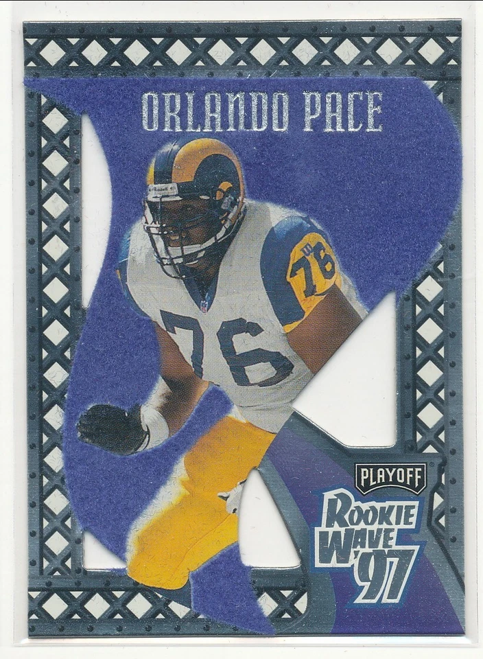 1997 Playoff Contenders - Rookie Wave Pennants Orlando Pace #27 Black (RC) - Image 1 of 1
