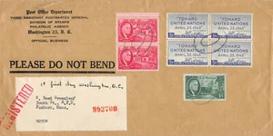 931 2c Franklin D. Roosevelt, block of 4, combo, on oversized 10" x 5"  [109083] - Picture 1 of 1