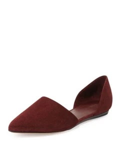 Vince Nina Suede d'Orsay Point-toe Flats RedRust Size 7M - Picture 1 of 12