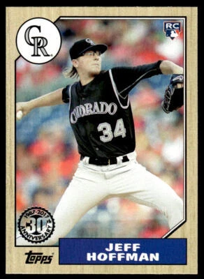 2017 Topps Update Jeff Hoffman #US87-16 1987 Topps Baseball RC Colorado Rockies - Image 1 of 2