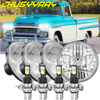 Faro LED haz alto/bajo de 5 3/4" 5,75 pulgadas para camioneta Chevy 3100 1958 1959 4 piezas Foto 1 de 4