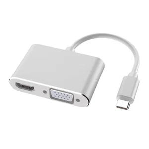 Laptop PC USB C To HDMI 4K VGA Multi-Port Hub USB 3.1 Type C Converter Power - Photo 1/9