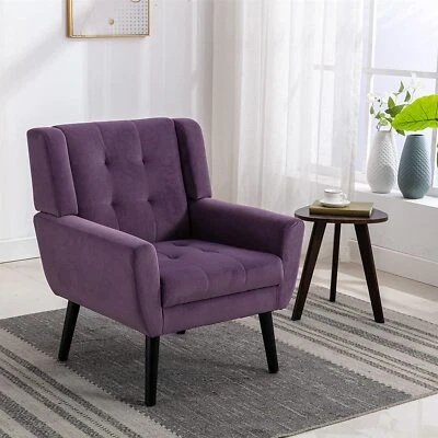 Silla tapizada de terciopelo para salón sillas sofá sillones sillas de lectura Foto 1 de 4