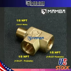 MINI SERIE A MG METRO TURBO 1/8NPT MANÓMETRO DE PRESIÓN DE ACEITE ADAPTADOR DE LATÓN PIEZA EN T - Imagen 1 de 5