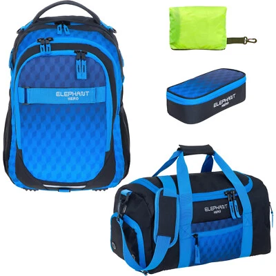 Schulrucksack Jungen 4 T Set Rucksack Elephant Signature 12868 Dark Cube rsmr - Bild 1 von 4