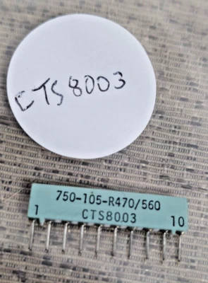 CTS Resistor Network Part  #750-105-R470/560   / CTS-8003/Mil.  Specs. - Image 1 of 3