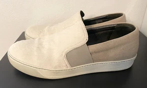 Lanvin Slip-On Sneakers White, Gray & Tan Hair-On Hide Men's UK Shoes 10, US 11 - Picture 1 of 7