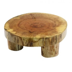 Unikat Rustikales Holz Rund Kuchenständer Käse Gebäck Servierbrett 40-45 cm - Bild 1 von 5