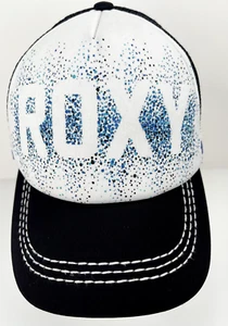 Roxy Snapback Trucker Cap Roxy Beach Surf Black Blue White Logo Hat Unisex - Picture 1 of 7