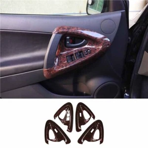 Door Window Switch Lift Frame 2009-2012 For Toyota RAV4 Wood Grain Cover Trim 4* - Picture 1 of 8