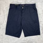 H&M Button Fly Mens Chunk Shorts Size 34 Navy Blue Pockets Cotton New Nwt