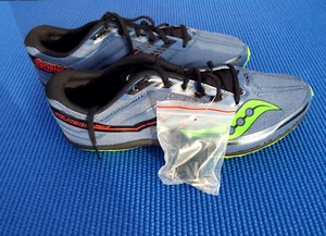 NEW IN BOX-SAUCONY--KILKENNEY XC 7--9.5 MED--DENIM/SLIME--TRACK SHOE - Picture 1 of 9