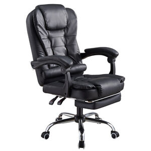 Office Chair Gaming Swivel Recliner PU Leather Executive Chair with Footrest