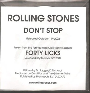 ROLLING STONES "Don`t Stop" 3 Track Promo CD - Picture 1 of 1