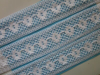 32 10/12 pies/3 4/12 pies algodón ganchillo encaje adornos no elásticos blancos LDL111 Foto 1 de 4