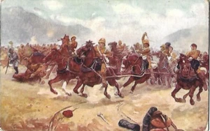 Postal original de la guerra afgana BATALLA DE MAIWAND ""Salvar las armas"" pintura cromada - Imagen 1 de 4