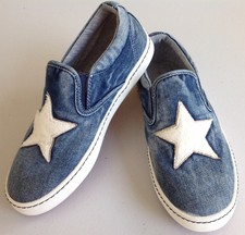 Girls NEXT UK *Denim Star* Slip On Casual CANVAS SHOES Size 4 UK Great Condition