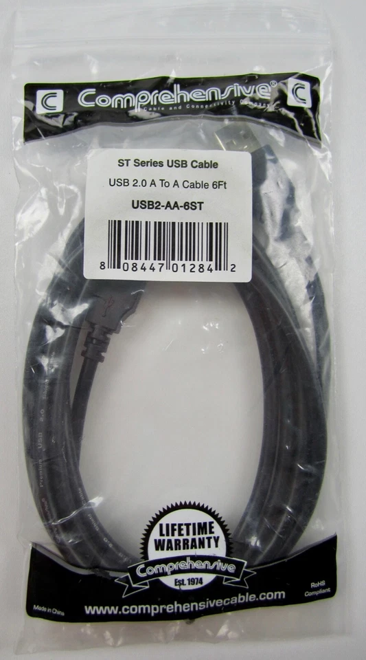 *** NEW! Comprehensive USB 2.0 A to A Cable 6ft- ST SERIES- USB2-AA-6ST *** - Image 1 of 4