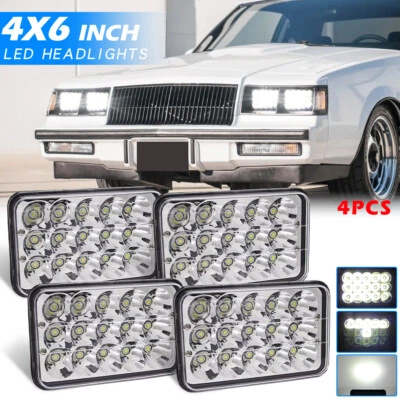 Faro LED cuadrado haz alto/bajo para 82-87 Buick Regal Grand National 4 piezas 4x6" Foto 1 de 4