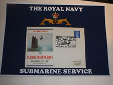 THE ROYAL NAVY SUBMARINES A4 CREST PRINT WITH MOUNTED STAMP FIRST DAY COVER