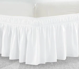 6 Pack Queen/King White Bed Skirt - 18 Inch Drop, Wrap Around Bed Skirt - Picture 1 of 3