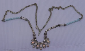 L - CHLOE & ISABEL ART DECO STATEMENT NECKLACE, BEADS, CRYSTALS, OPALS?, 31 IN. - Picture 1 of 7