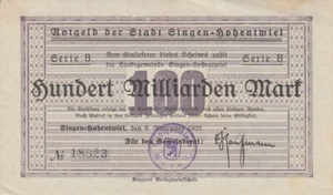 Baden, Singen-Hohentwiel, 100 Milliarden Mark 1923, Keller 4795.x - Picture 1 of 1