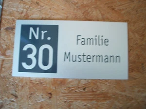 House Number Nameplate - Bell Sign - Aluminum Silver Elox. - Picture 1 of 2