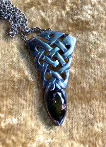 Irish Celtic Knot Smoky Quartz Gemstone Necklace Ground Protect Loved Ones - Picture 1 of 9