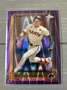 2025 Topps Chrome Purple Raywave Refractor Mike Yastrzemski /250 Giants - Picture 1 of 3